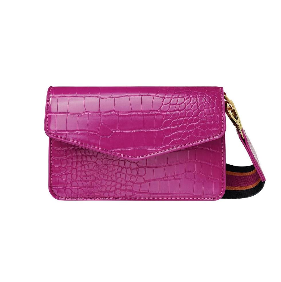 Tas Croco met brede strap Roze