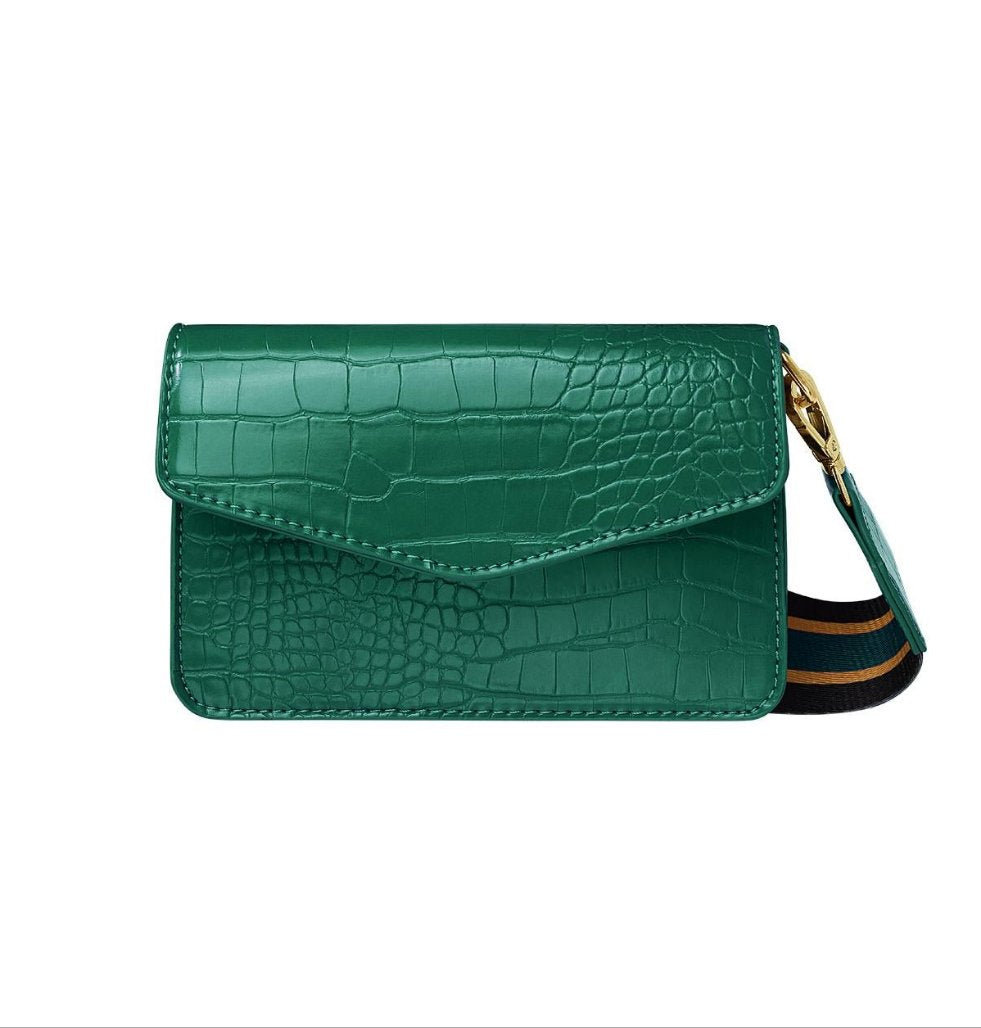 Tas Croco met brede strap Groen