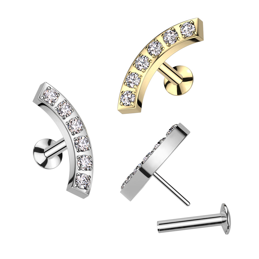 Labret Boog Glad Zirconia Goudkleurig