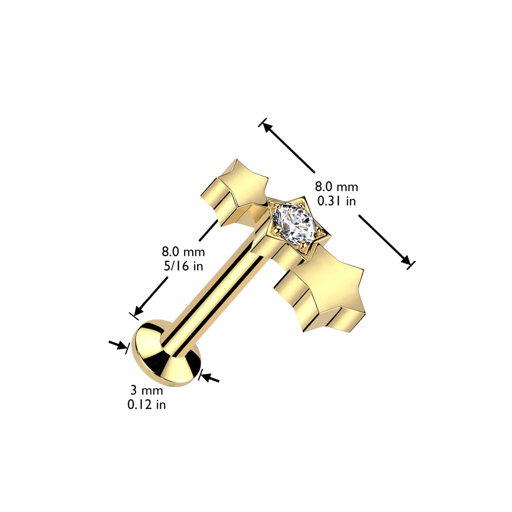 Labret Sterren Zirconia