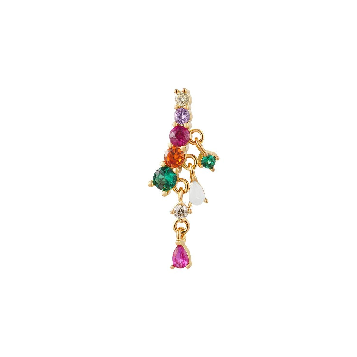 Enkele Oorbel Barbell Sparkle Multi Color