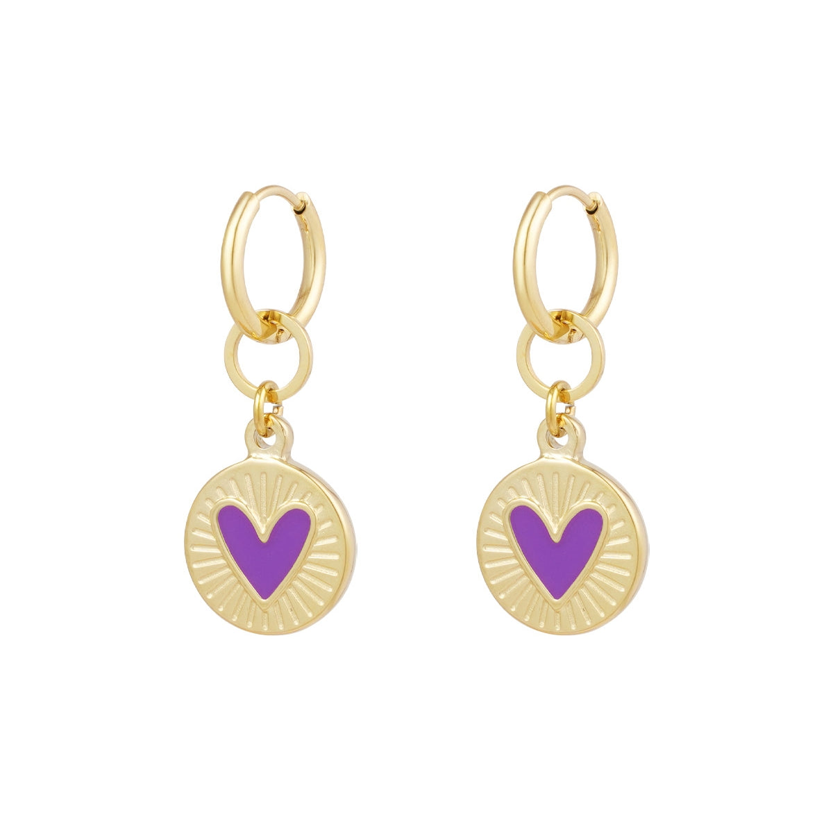 Oorbellen Glowing Heart Paars