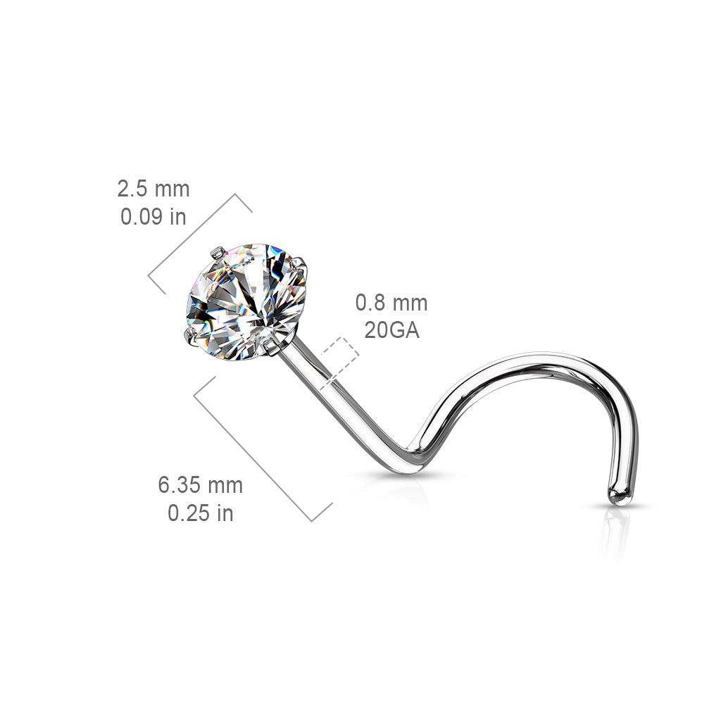 Neuspiercing Zirconia Zilverkleurig