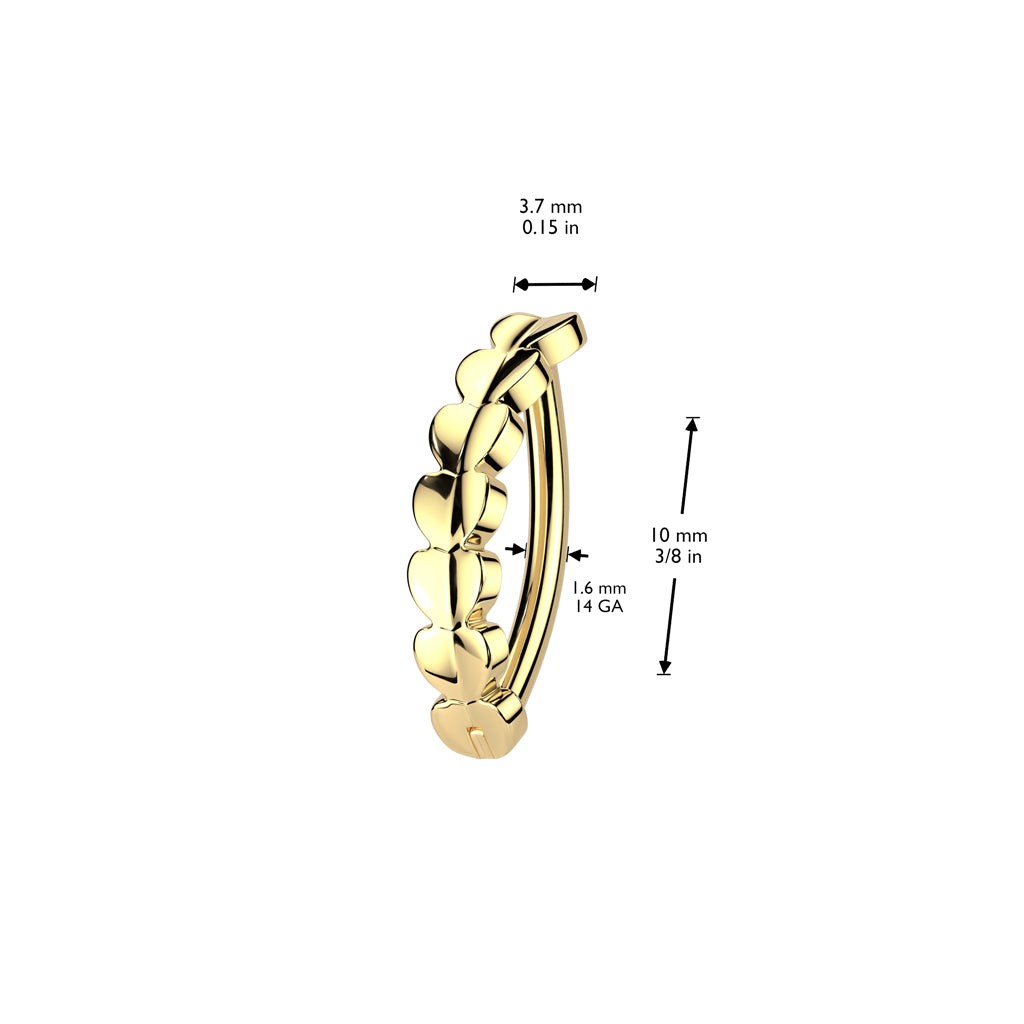 Navelpiercing Klikker Hartjes Goudkleurig