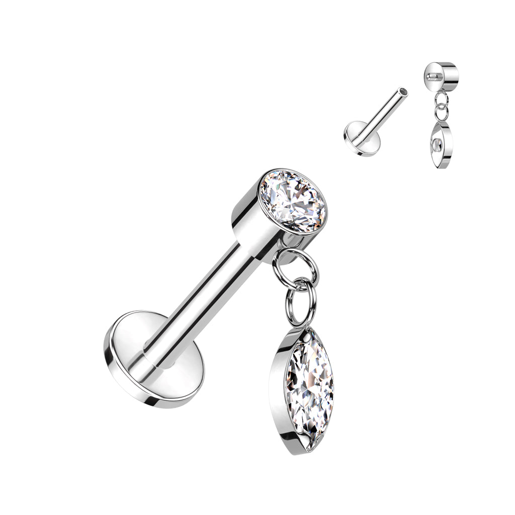 Labret Titanium Hanger Bedel Zirconia