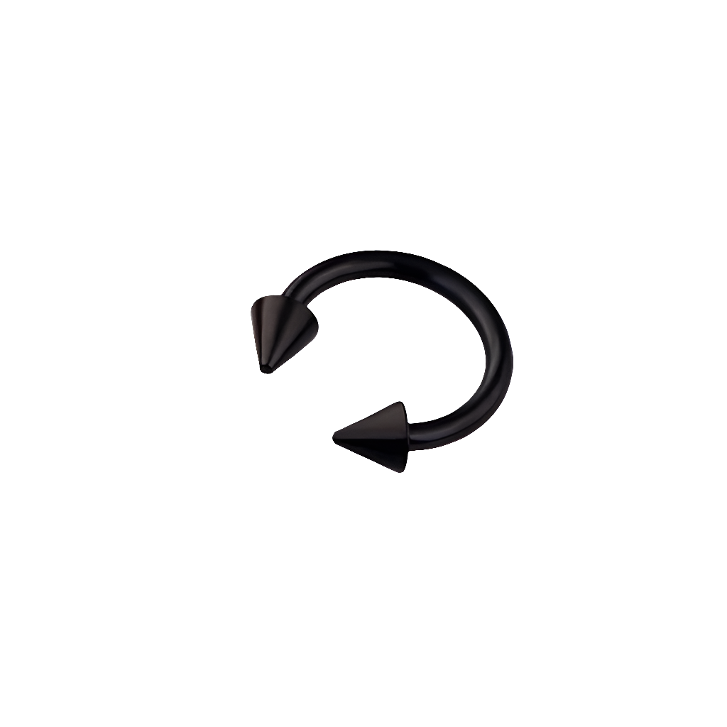 Circular Barbell Hoefijzer Spikes PVD Zwart - Chirurgisch Staal