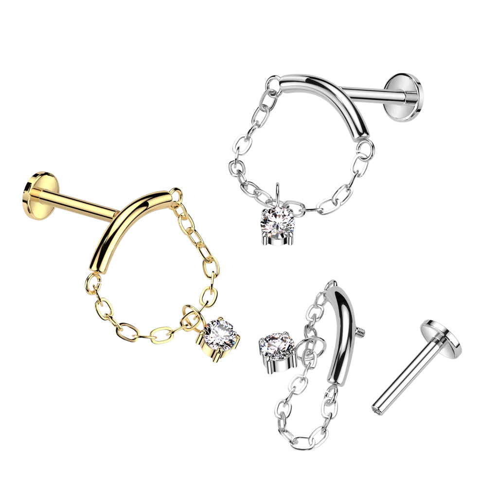 Hidden Helixpiercing Zirconia Goudkleurig titanium Zilverkleurig 