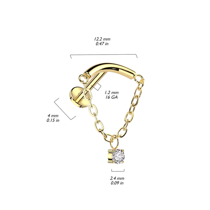 Hidden Helixpiercing Zirconia maten titanium 
