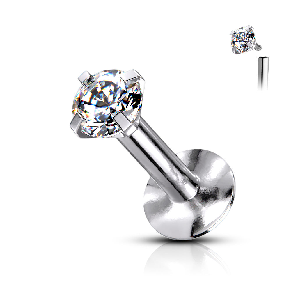 Labret Zirconia Zilverkleurig - Chirurgisch Staal