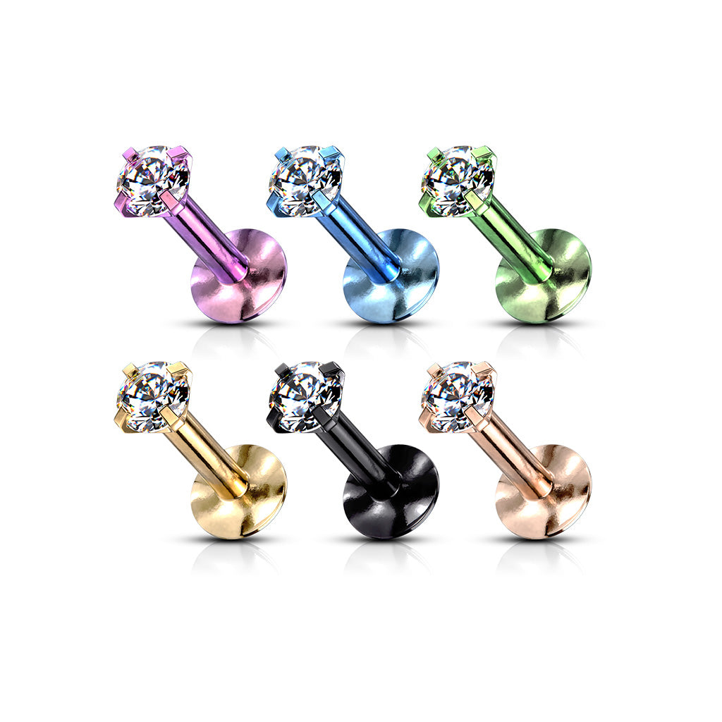 Labret Zirconia Goudkleurig - Chirurgisch Staal