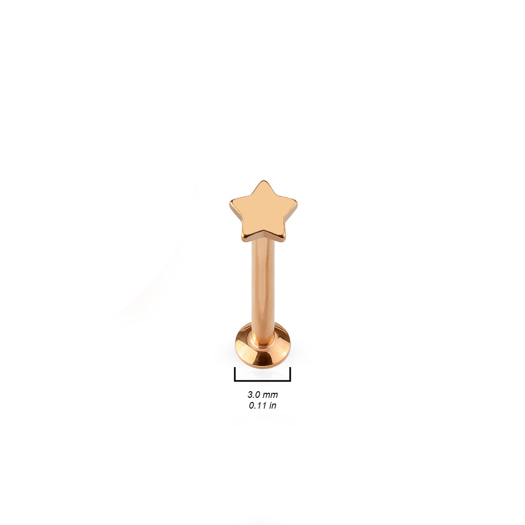Labret Mini Ster Goudkleurig - Chirurgisch Staal