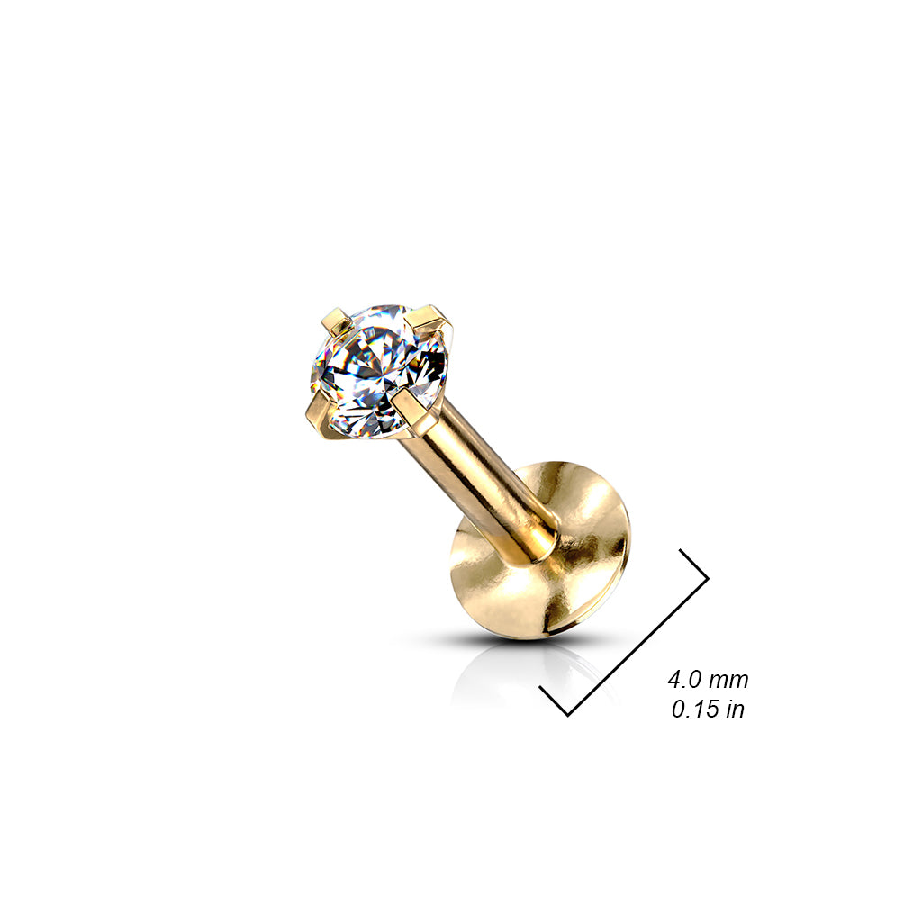 Labret Zirconia Goudkleurig - Chirurgisch Staal