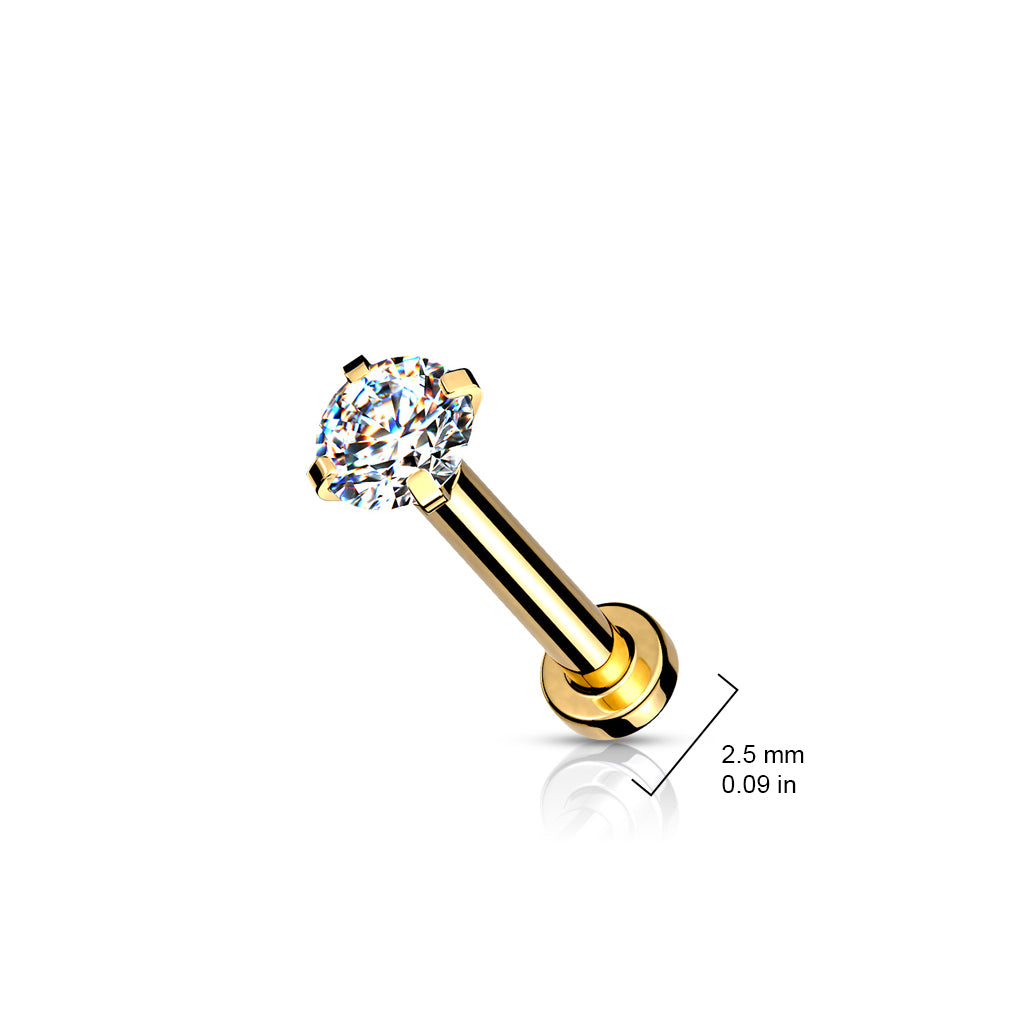 Labret Micro Base Zirconia Aurora Borealis Zwart - Chirurgisch Staal