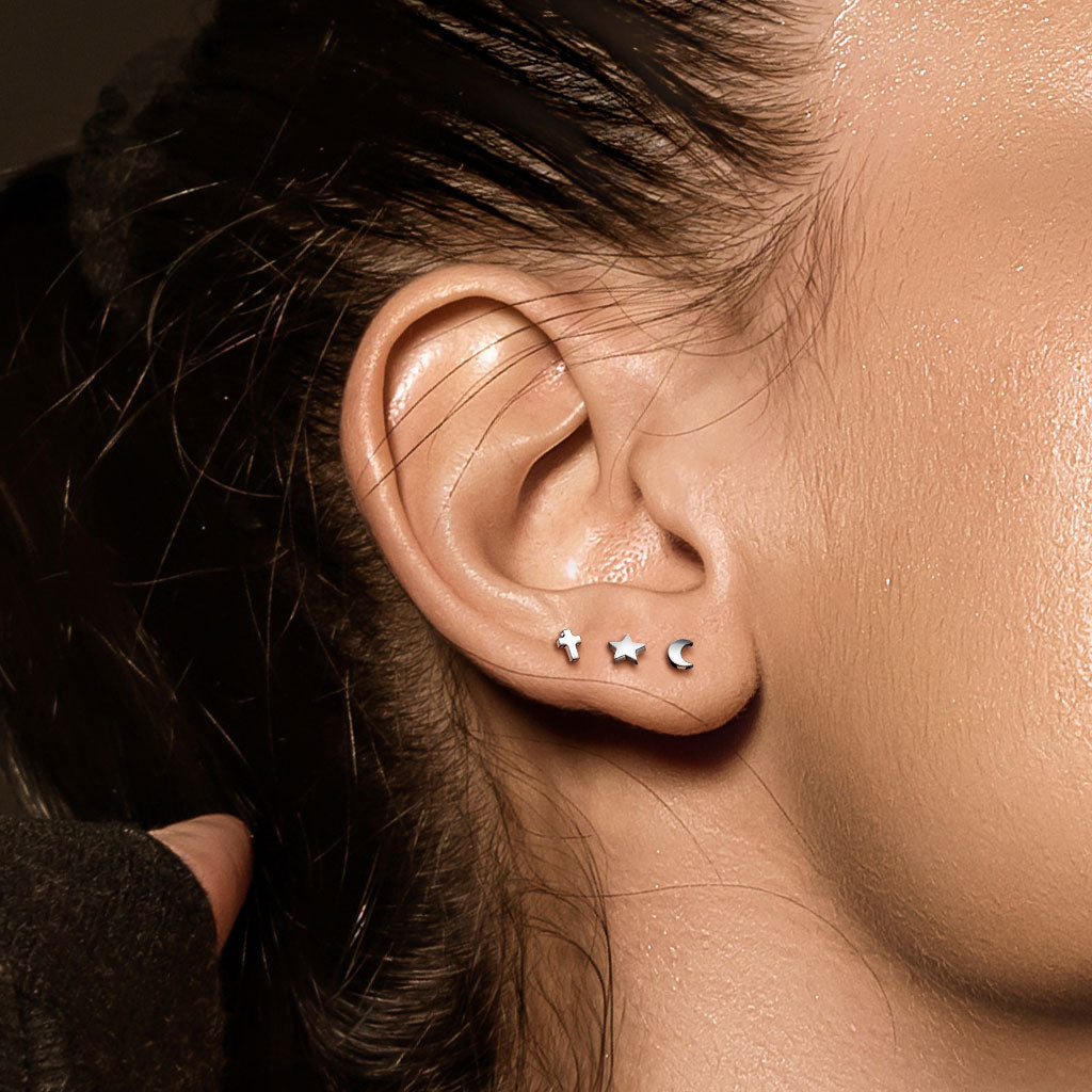 Labret Ster Goudkleurig - Titanium