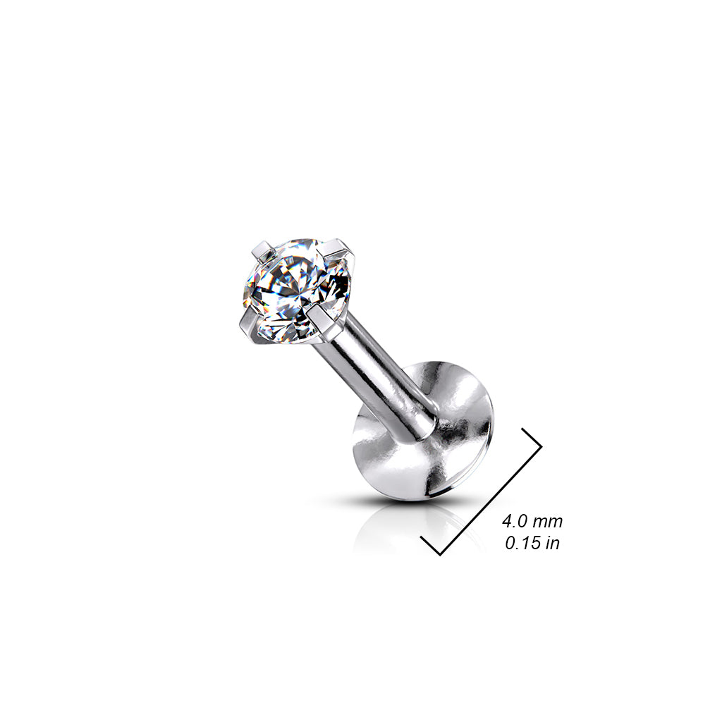 Labret Zirconia Zilverkleurig - Chirurgisch Staal