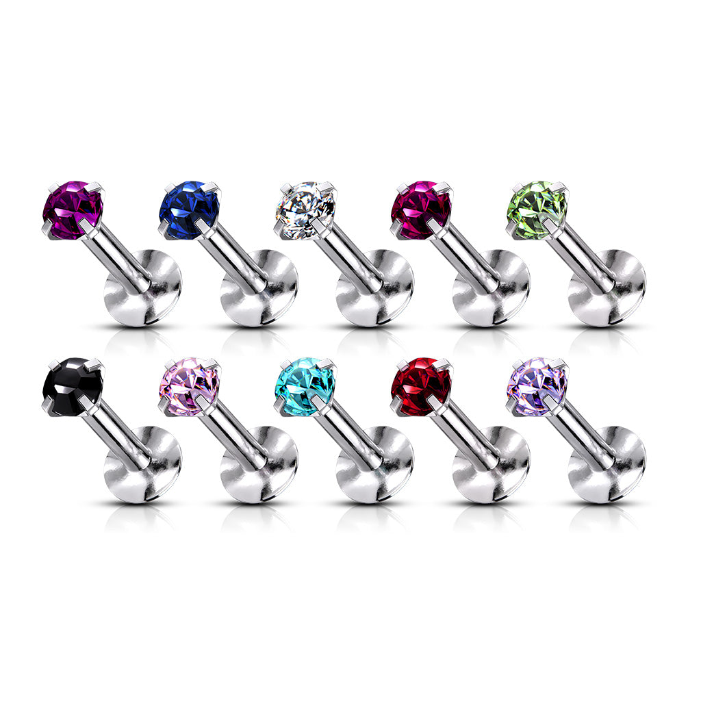 Labret Zirconia Zilverkleurig - Chirurgisch Staal
