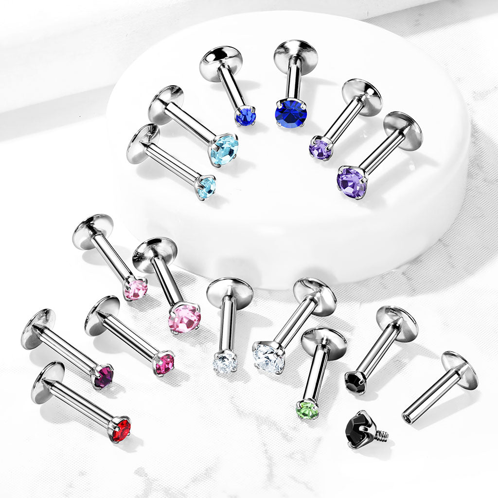 Labret Zirconia Zilverkleurig - Chirurgisch Staal