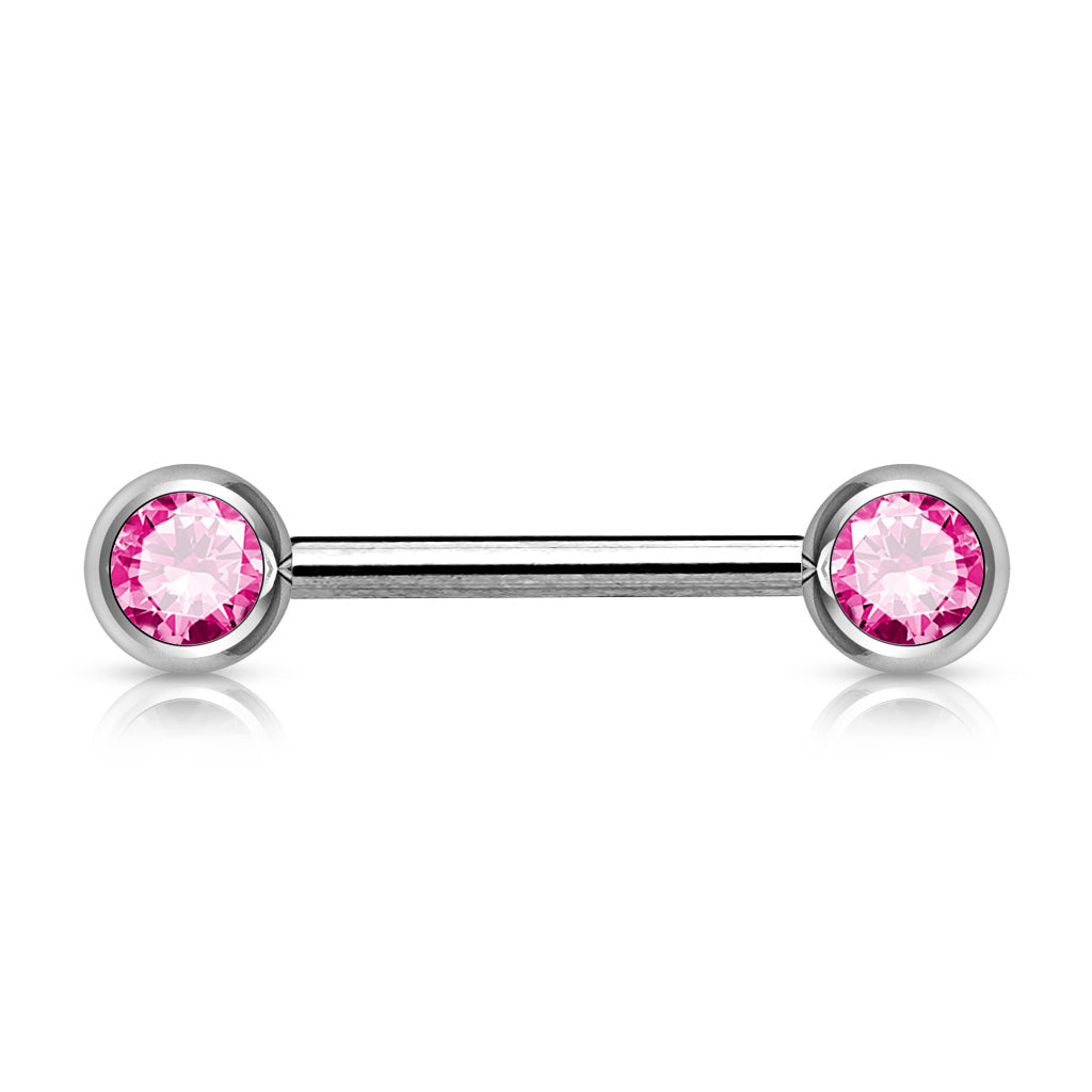 Barbell Titanium Kristal Roze