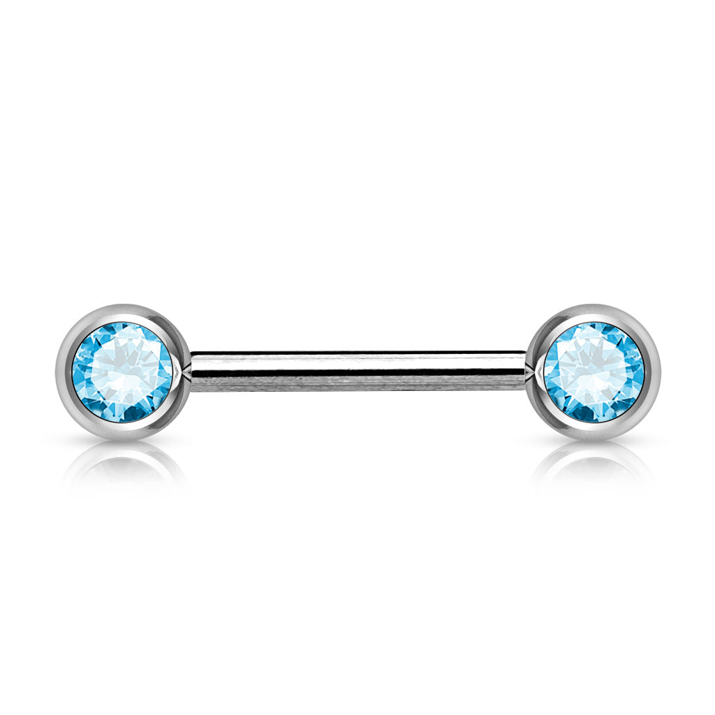 Barbell Titanium Kristal Licht Blauw