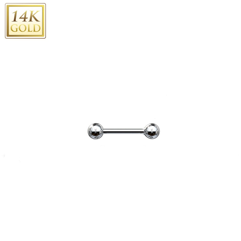 Industrial Barbell 14kt Wit Goud