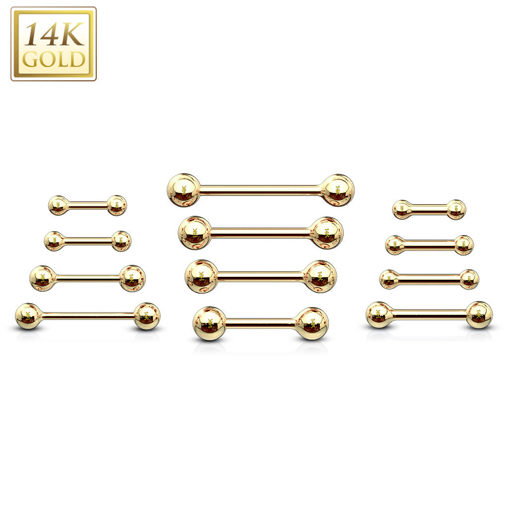 Barbell 14kt Goud 1.2mm