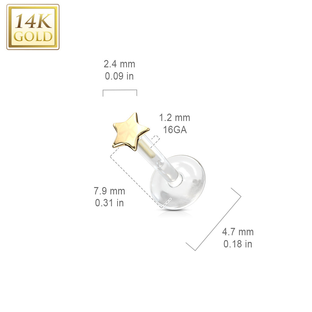 Labret Bioflex 14kt Gouden Ster