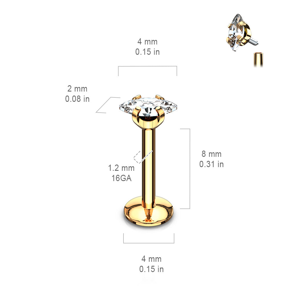 Labret Marquise Goudkleurig