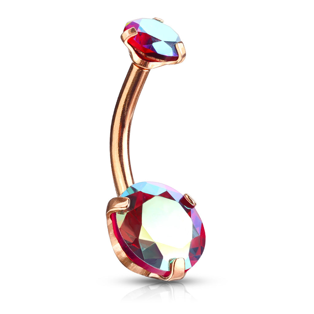 Navelpiercing Rosé - AB Rood Zirconia