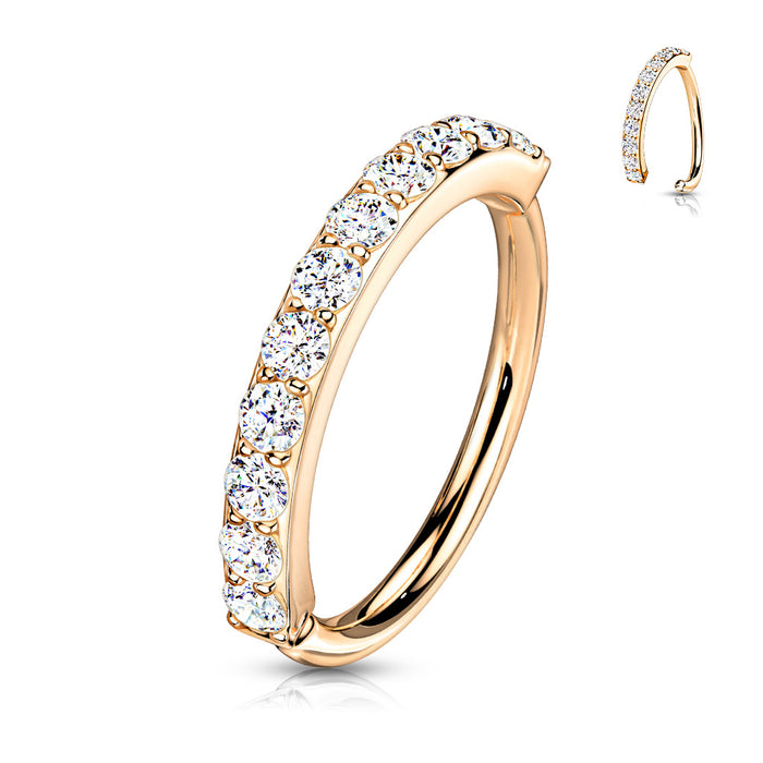 Rosékleurige neusring met zirconia – verguld brass, nostril