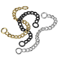 Piercing kettingen in zwart, goud en zilverkleurige varianten, diverse lengtes.